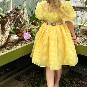 Selkie Yellow Gingham Dress